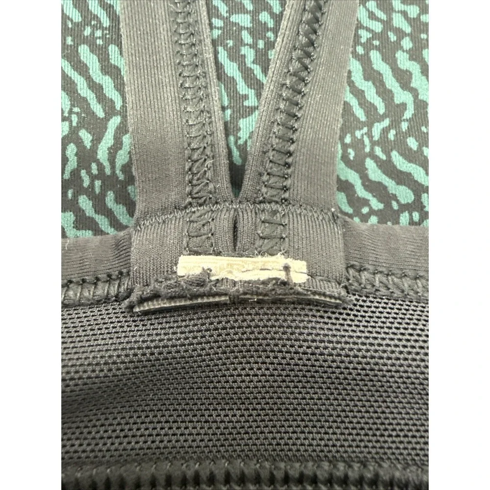 Lululemon Strappy Back Sports Bra Teal Green Athletic Workout Top Size 4